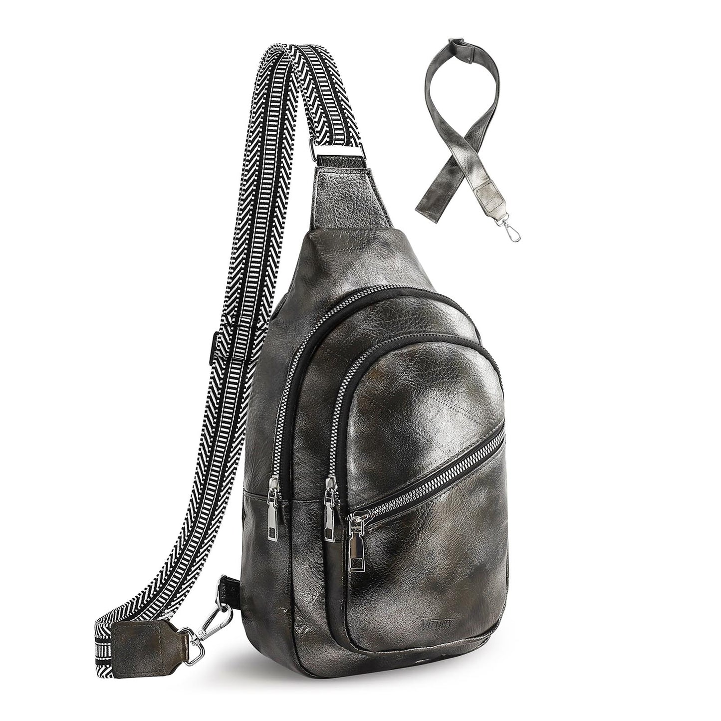 Sling Bag For Women Faux Leather Small Casual Daypack Backpack Fanny Pack Crossbody Chest Bags Purse