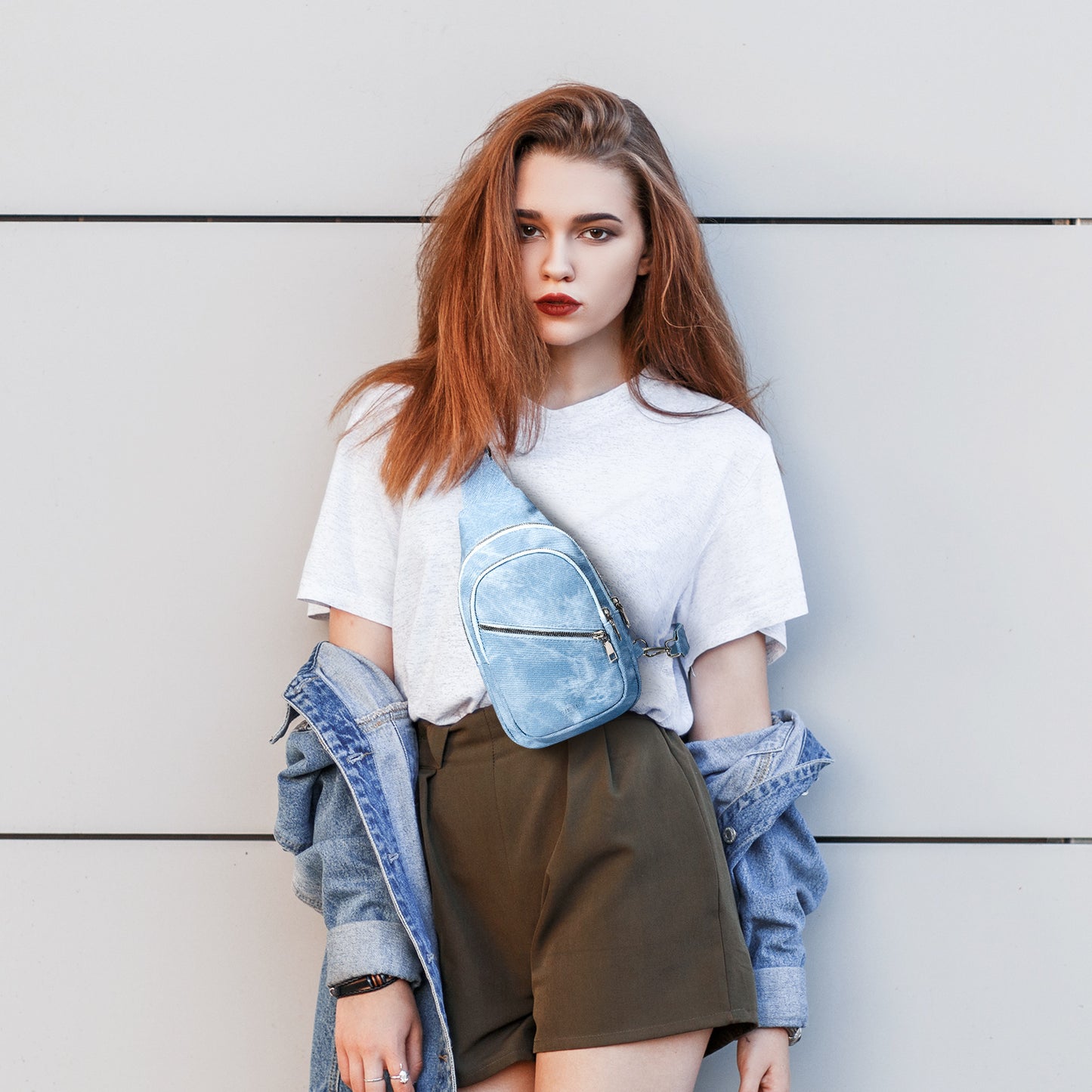 Sling Bag for Women Leather Crossbody Bag Vintage Cross Body Purse for Travel with Guitar Strap, Bohemian Style