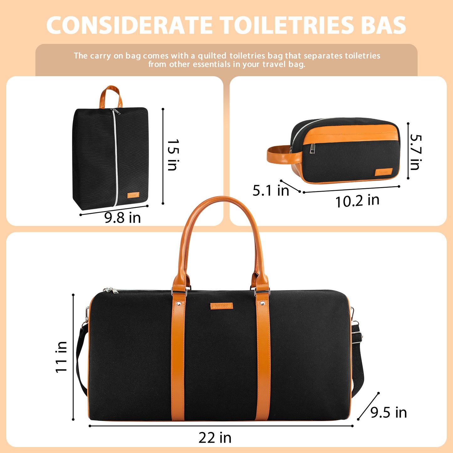 Weekender Bag for Women, Travel Duffel Bag Carry On Overnight Bag with Shoe Compartment Large Nylon Travel Weekend Tote Bag