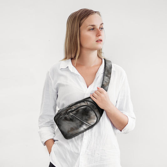 Sling Bag For Women Faux Leather Small Casual Daypack Backpack Fanny Pack Crossbody Chest Bags Purse