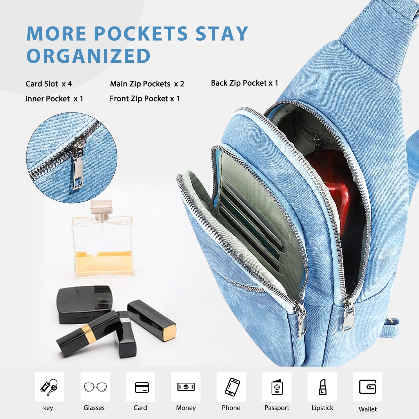 Sling Bag for Women Leather Crossbody Bag Vintage Cross Body Purse for Travel with Guitar Strap, Bohemian Style