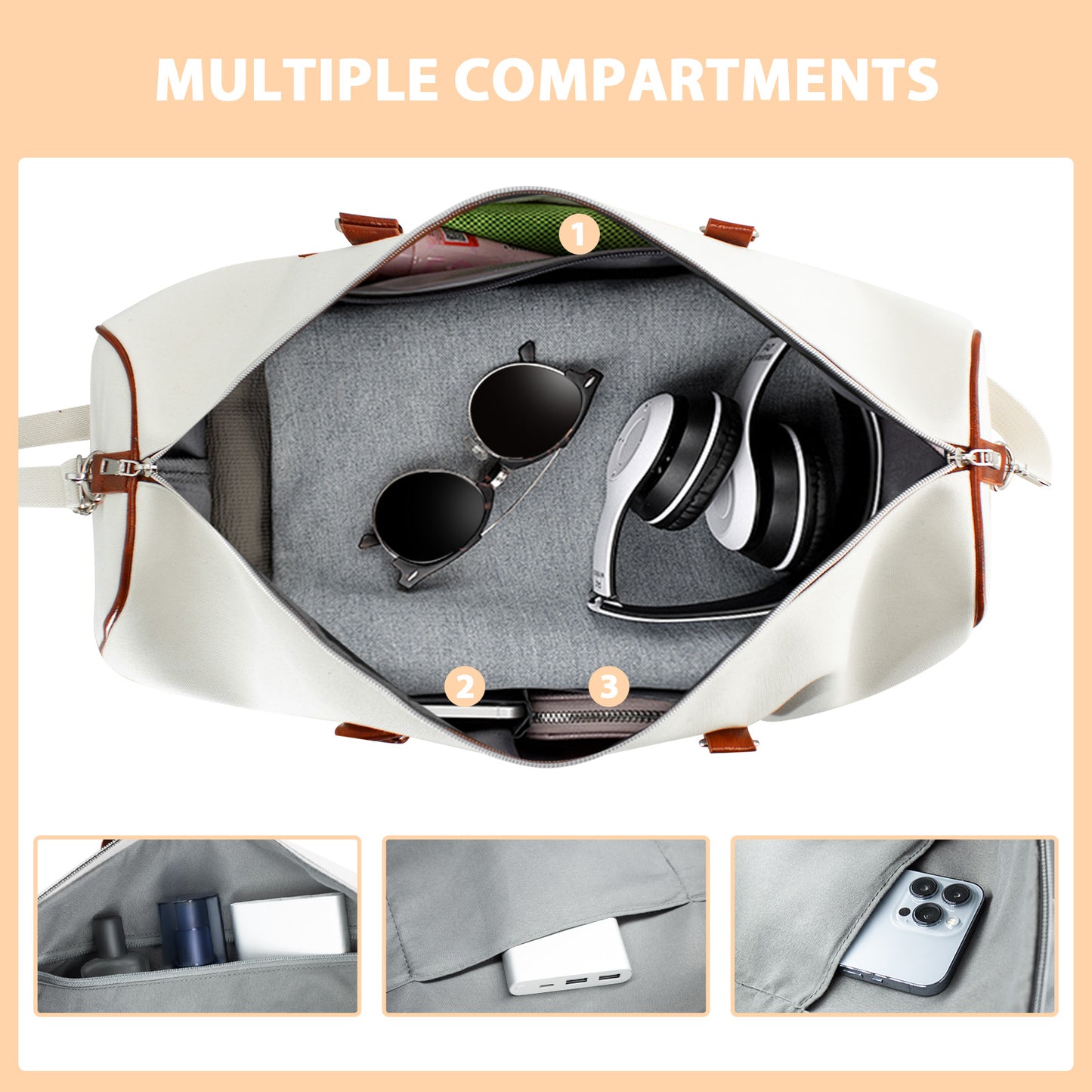 Garment Bag for Travel, Convertible Carry on Garment Duffel Bag for Men 3Pcs Weekender Bag 2 in 1 Hanging Suitcase Suit Bag