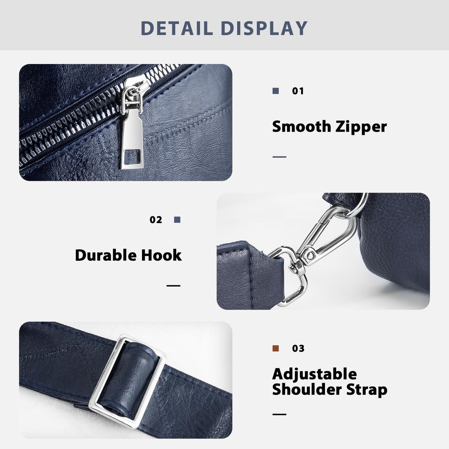 Crossbody Sling Bag for Women Men Anti Theft Cross Body Fanny Pack Belt Bag Purse Gifts for Women Faux Leather, Blue