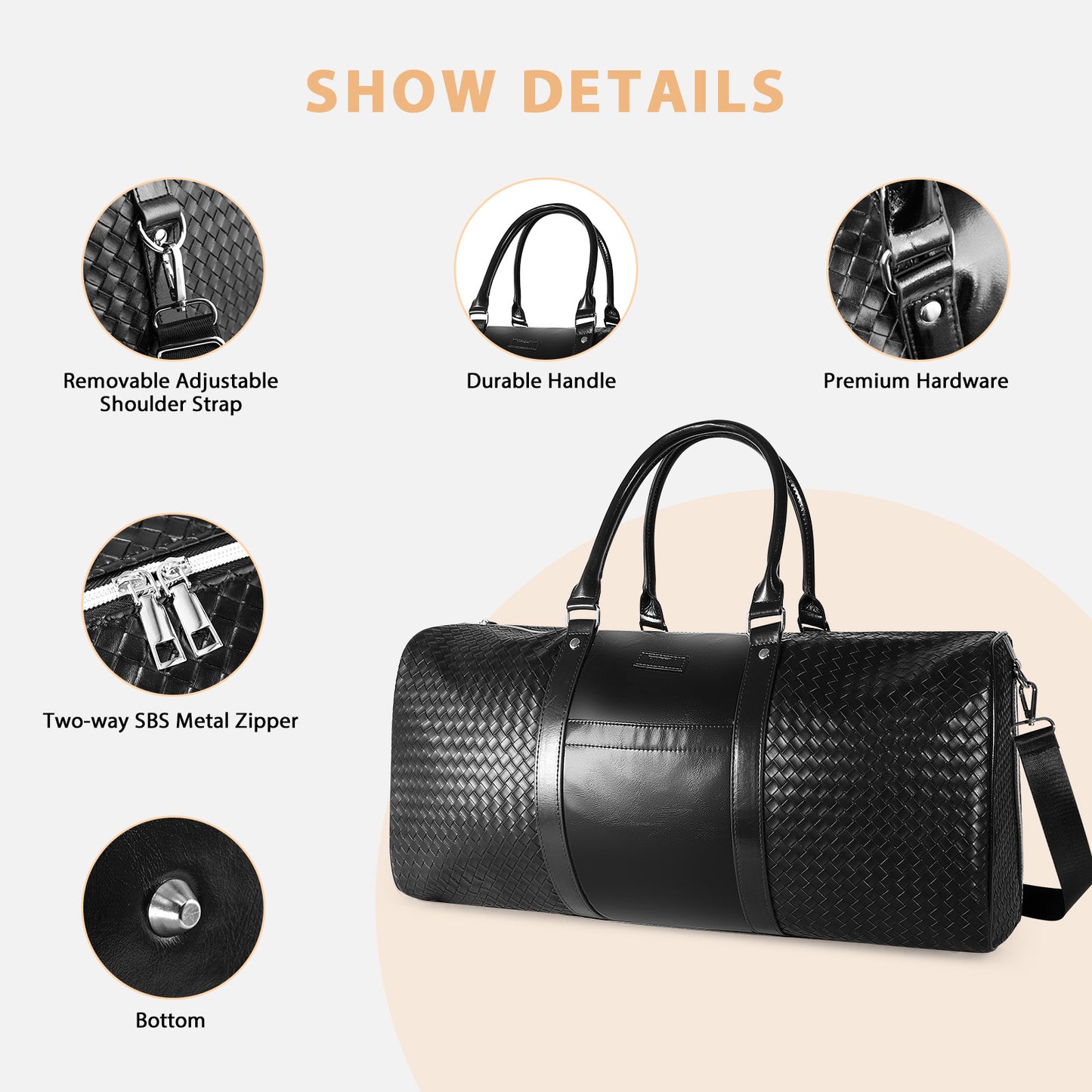 Oversized Duffle Travel Bag Waterproof Leather Weekend Bag Large Carry On Large Carry On Hangbag for Mens or Women