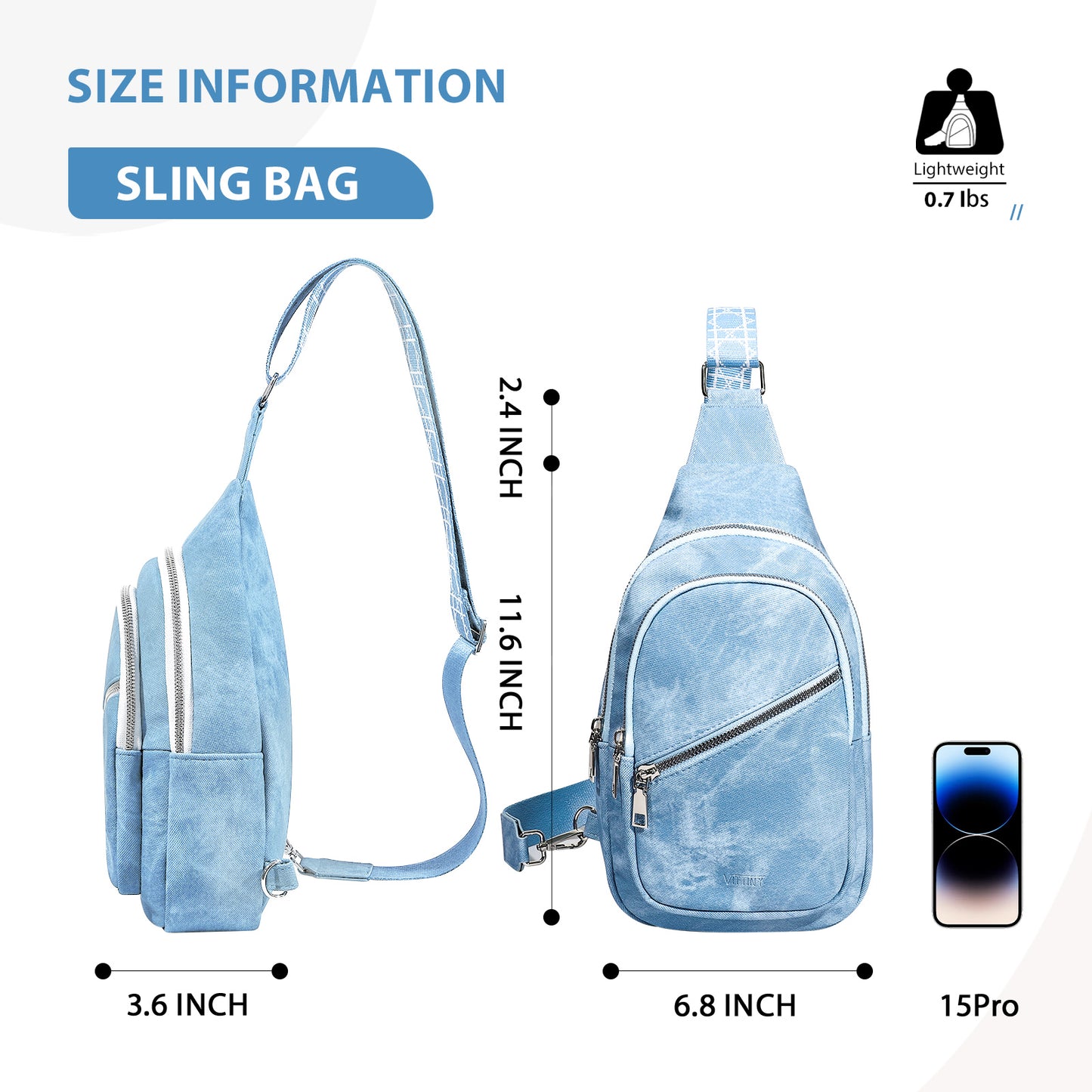 Sling Bag for Women Leather Crossbody Bag Vintage Cross Body Purse for Travel with Guitar Strap, Bohemian Style