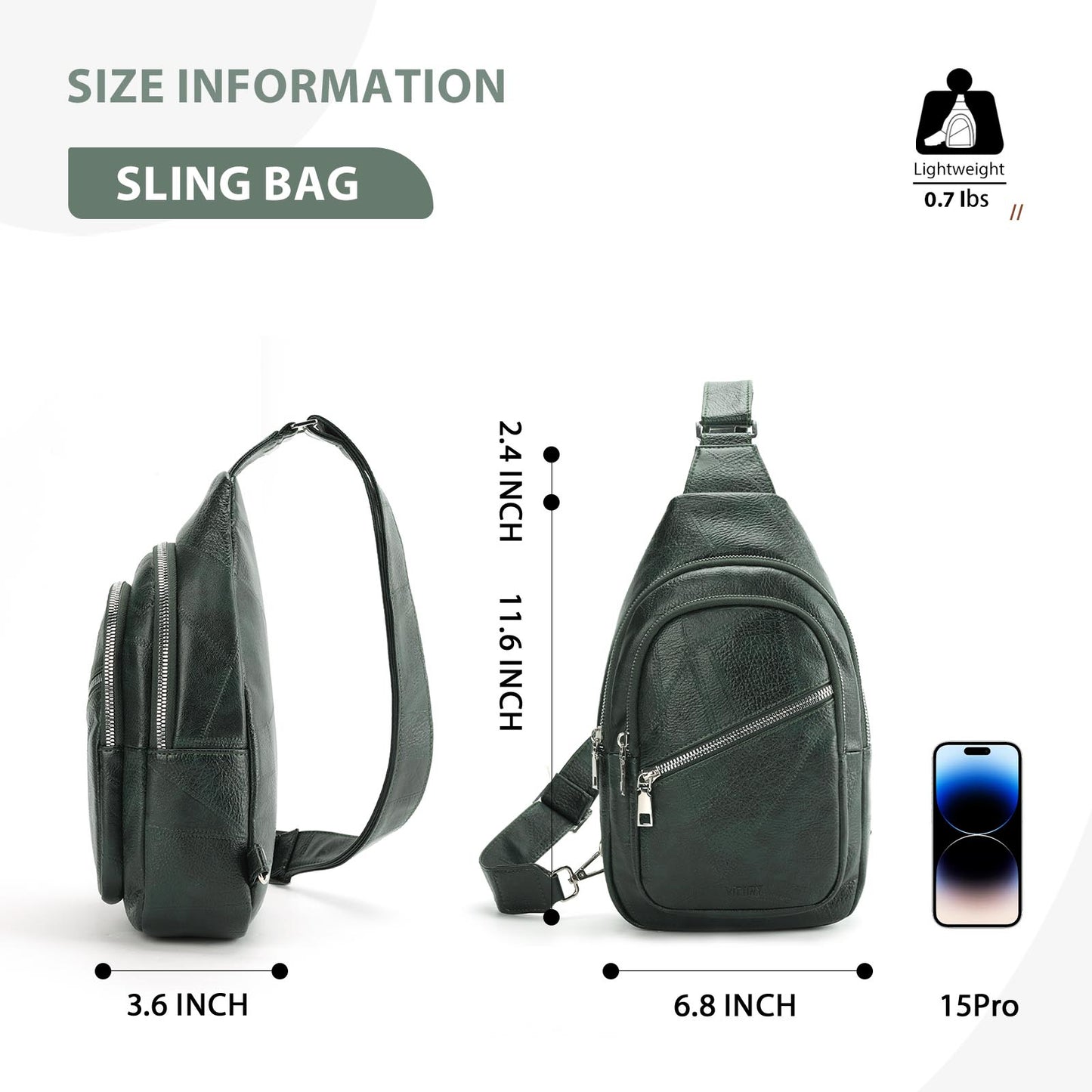 Small Sling Bag for Women Leather Crossbody Bags Fanny Pack Chest Bag for Travel