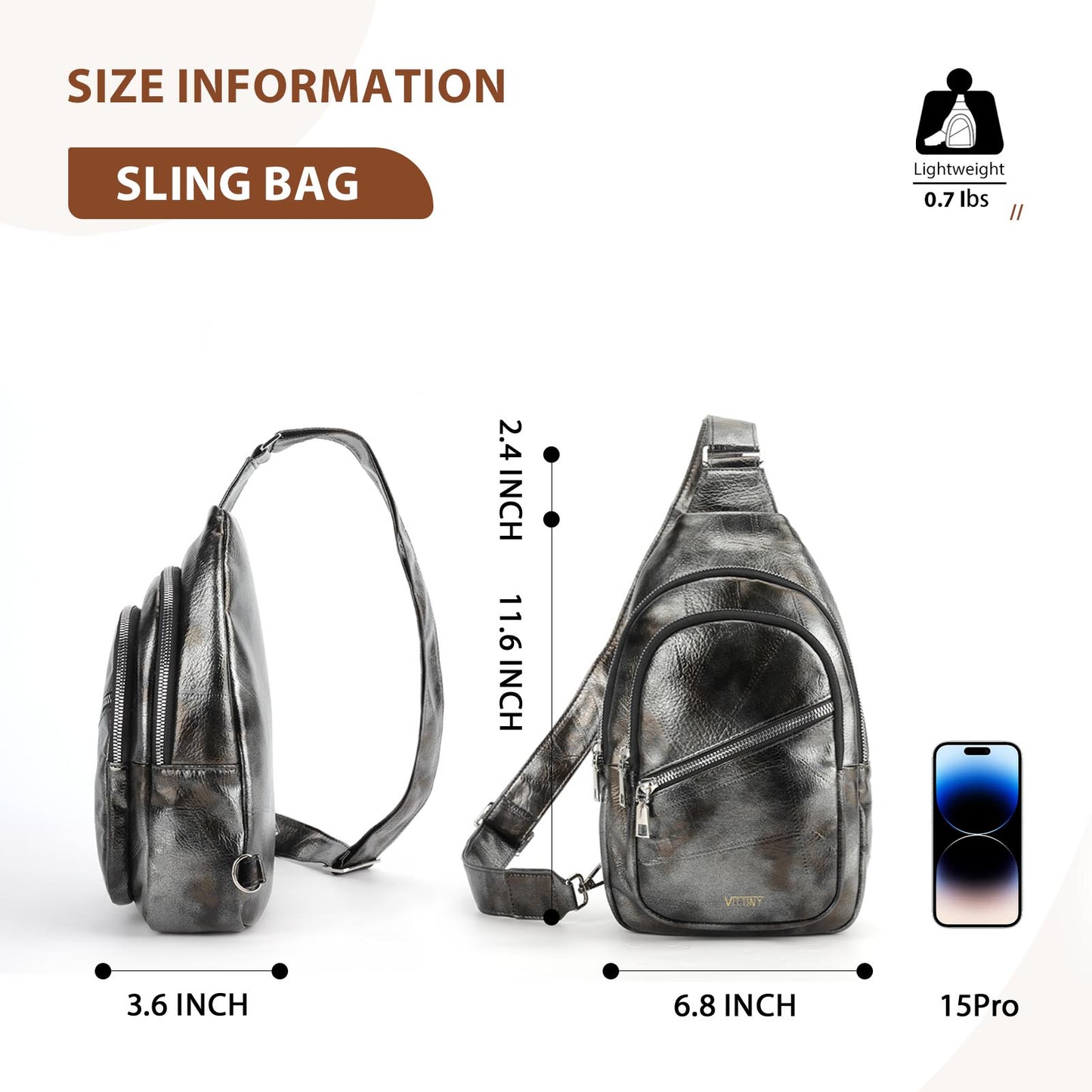 Sling Bag For Women Faux Leather Small Casual Daypack Backpack Fanny Pack Crossbody Chest Bags Purse