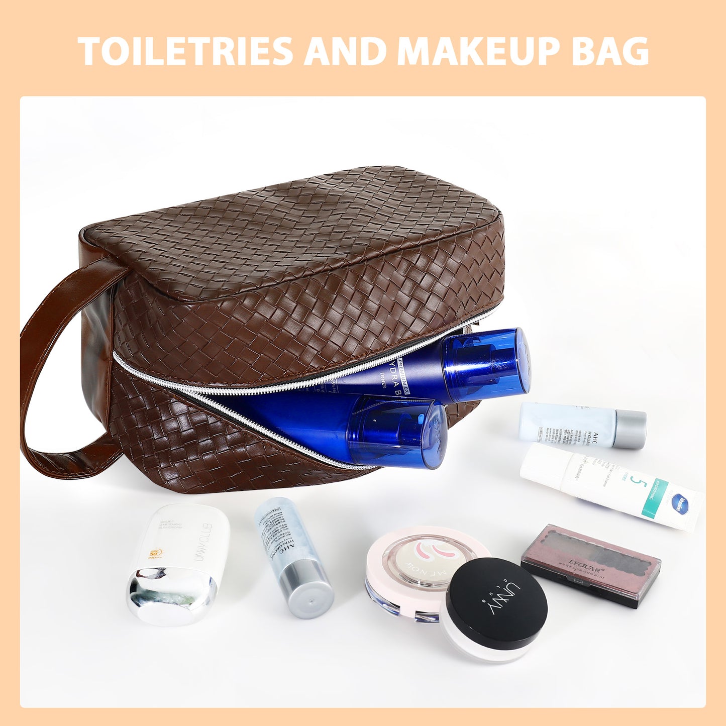 3-in-1 Leather Duffle Bag for Travel with Toiletry Bag and Shoe Compartment, Weekender Overnight Gym Bag for Men Women, Carry On Bag Fits 21 Inch Laptop