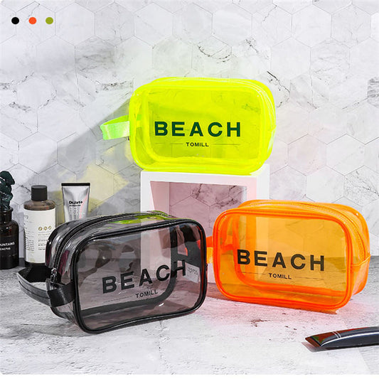 Wholesale Custom Logo Waterproof Women's Makeup Travel Toiletry Cosmetic Zipper Bag Custom Logo Clear Pvc Cosmetic Bag
