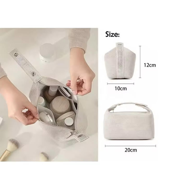 Custom Natural Plain Canvas Cotton Hemp Jute Makeup Cosmetic Bag Wholesale Travel Reusable Durable Cosmetic Bag for Women